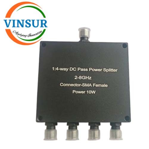 VSW250048-PS--RF Power Splitter(1-4 Way DC Pass Power Splitter 2-8GHz SMA Female 10W)