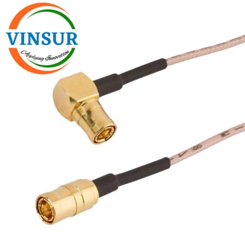 VSW250126-CA – RF Cable Assembly - SMB Male Straight to SMB Male Right Angle for RG178 Cable of Length 6Inch
