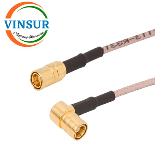 VSW250131-CA – RF Cable Assembly - SMB Male Straight to SMB Male Right Angle for RG316 Cable of Length 6Inch