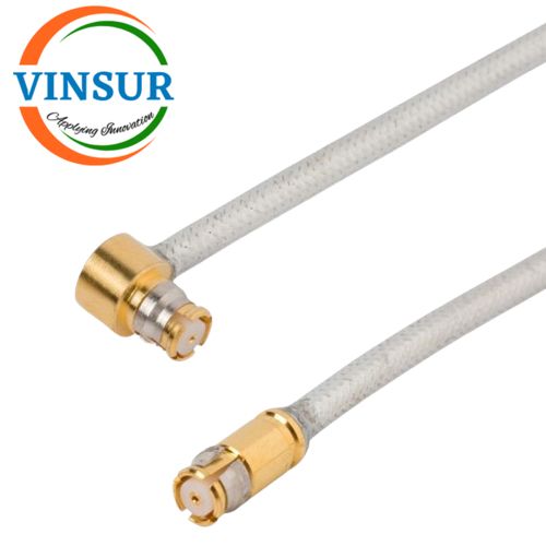 VSW250135-CA – RF Cable Assembly - SMP Female Straight to SMP Female Right Angle 0.085 Cable of Length 6Inch