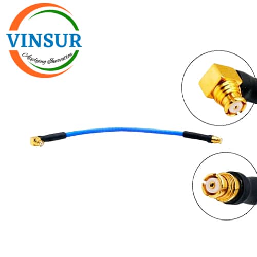 VSW250180-CA – RF Cable Assembly - SMP Female Straight to SMP Female Right Angle for RG 405 T-Flex Cable of Length 30mm