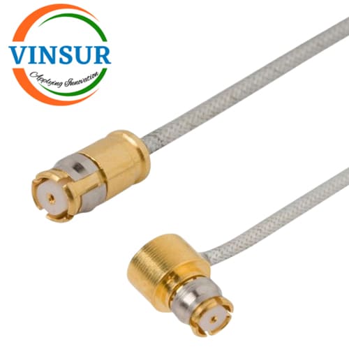 VSW260076-CA – RF Cable Assembly - SMP Female Straight to SMP Female Right Angle for RG405 Semi Rigid Cable of Length 100mm